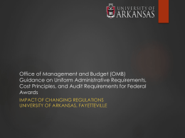 Office of Management and Budget (OMB) Guidance on Uniform