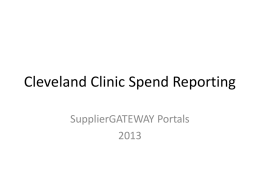 Cleveland Clinic Spend Reporting