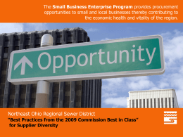 The Small Business Enterprise Program at the NEORSD