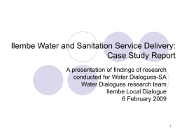 Water governance and service delivery: The creation and