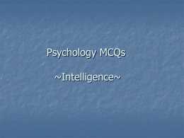 Psychology MCQ Questions