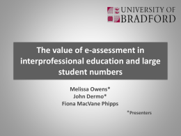 The value of e-assessment in