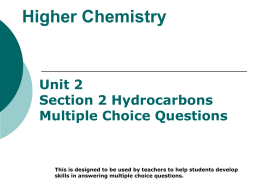 Higher Chemistry Unit 2 - Section 1 Fuels Multiple Choice