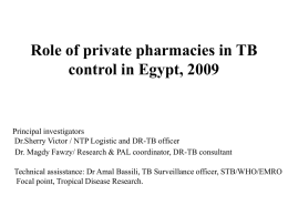 Role of private pharmacies in TB control in Egypt
