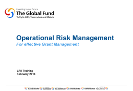 Operational Risk Management - The Global Fund to Fight