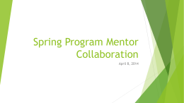Spring Program Mentor Collaboration