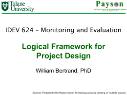 Logical Framework for Project Design