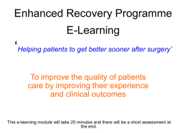 Enhanced Recovery e-learning module