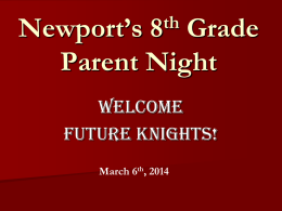 Newport’s 8th Grade Parent Night