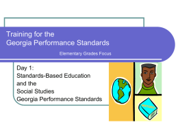 Training for the Georgia Performance Standards Elementary