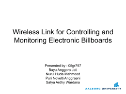 Wireless Link for Controlling and Monitoring Electronic