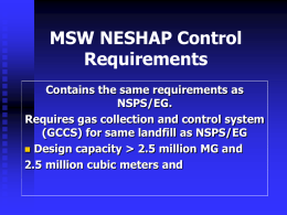 MSW NESHAP Control Requirements