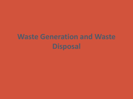 Waste Generation and Waste Disposal