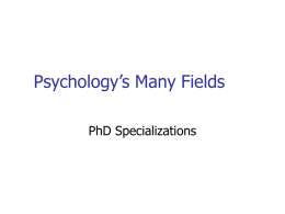 Psychology Fields - Central Connecticut State University