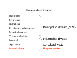 Solid waste and disposal methods