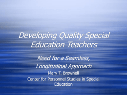Developing Quality Special Education Teachers