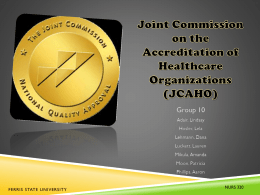 Joint Commission on the Accreditation of Healthcare