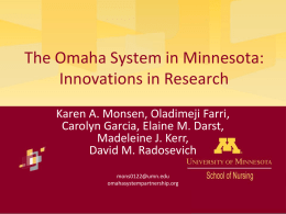 The Omaha System in Minnesota: Innovations in Research