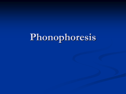 Phonophoresis - Therapeutic Modalities