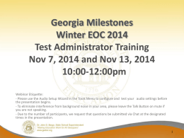 GA CRCT 2012 Test Administration System Training
