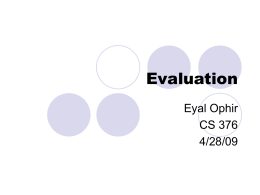 Evaluation - Stanford HCI Group
