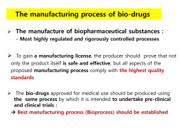 Ch 3. The drug manufacturing process