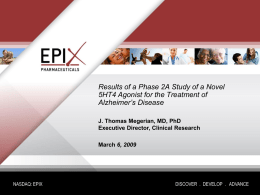 EPIX 5-HT6 Program for Obesity