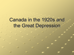 Canada in the 1920s and the Great Depression