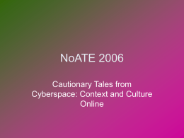 NoATE 2006 - cybertheology