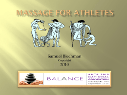 MASSAGE FOR ATHLETES - American Massage Therapy