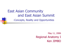 East Asian Community -Concepts, Reality and