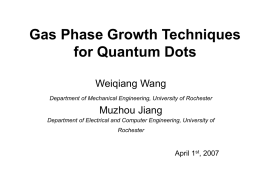 Gas Phase Growth Techniques for Quantum Dots