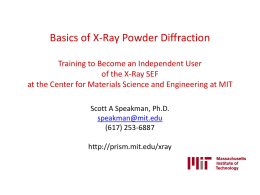 Basics of X-Ray Powder Diffraction Self