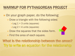 Warmup for Pythagorean Project