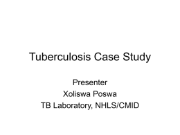 Tuberculosis Case Study - University of the Witwatersrand