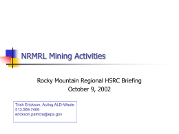 NRMRL Mining Activities - Colorado State University