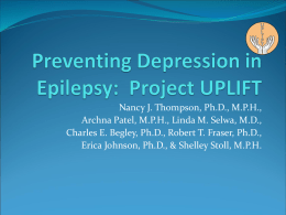 Preventing Depression in Epilepsy: Project UPLIFT
