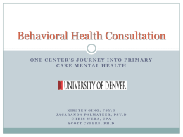 Behavioral Health Consultation