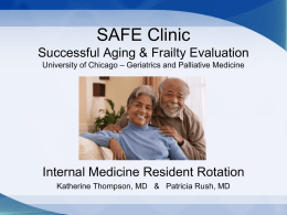 SAFE Clinic: Successful Aging & Frailty Evaluation
