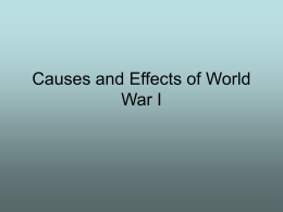 Chapter 27 Causes and Effects of World War I 2008