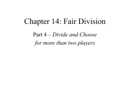 Chapter 14: Fair Division - Montgomery County Community