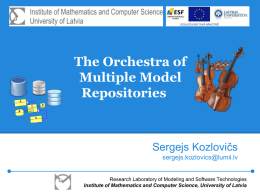 The Orchestra of Multiple Model Repositories