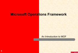 Microsoft Operations Framework
