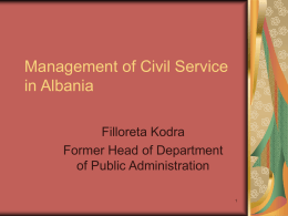 Management of Civil Service in Albania