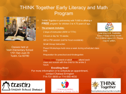 THINK Together Early Literacy and Math Program