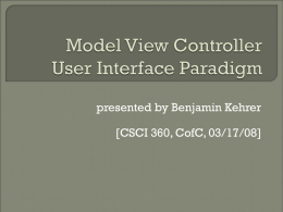 Model View Control - College of Charleston