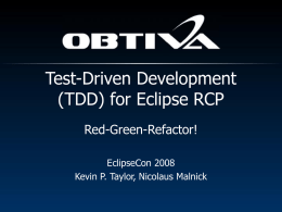 Test-Driven Development (TDD) for Eclipse RCP