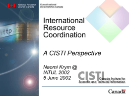 CISTI and Government Online
