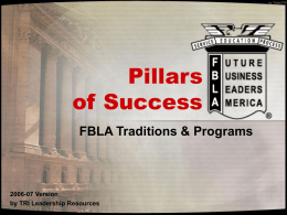 FBLA Pillars of Success - TRI Leadership Resources, LLC