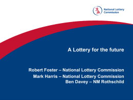 Regulating the National Lottery